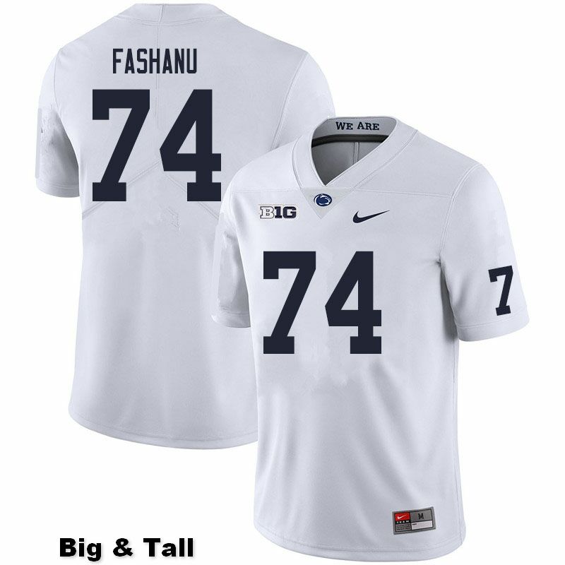 NCAA Nike Men's Penn State Nittany Lions Olu Fashanu #74 College Football Authentic Big & Tall White Stitched Jersey EAH6098LR